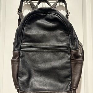 Black Faux Leather Backpack
